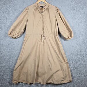 Who What Wear Midi Dress Size Medium Beige Puff Sleeve Peasant Cottagecore